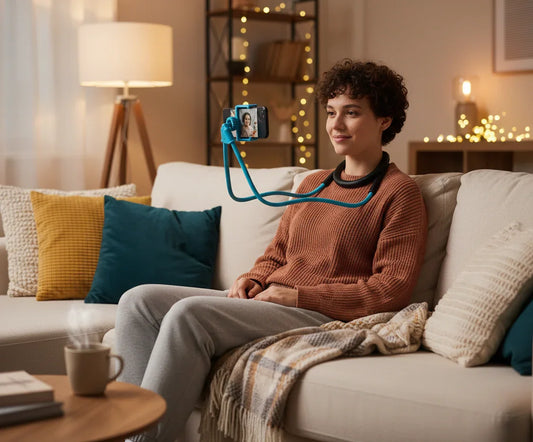 Adult using phone holder