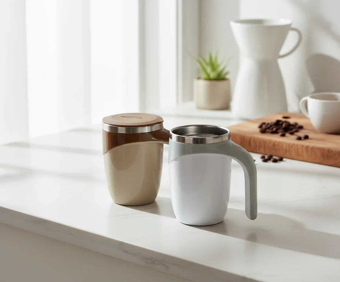 Self-stirring mug lifestyle