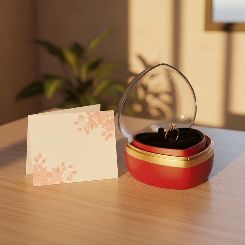 With greeting card